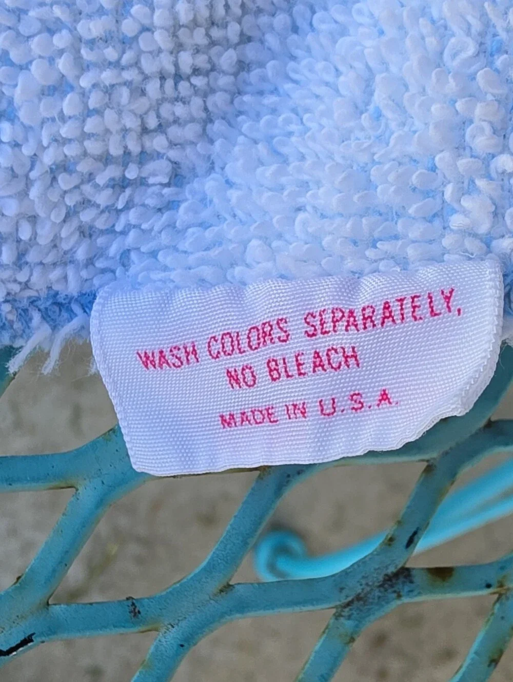 St. Mary's Blue & White Floral Textured Washcloth 11x11 Cotton Blend Made USA